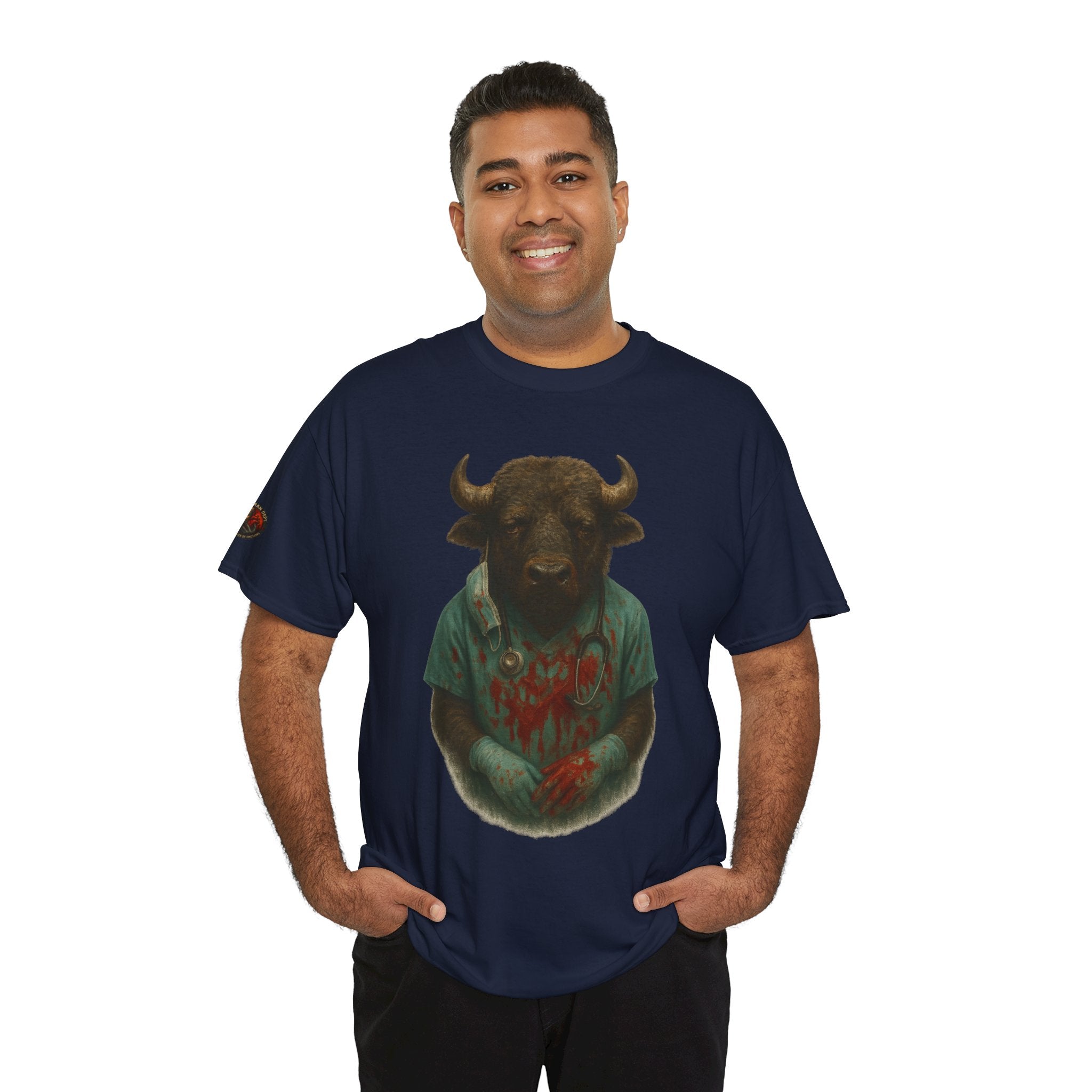 Artistic Graphic Tee, Bull T-Shirt, Unique Animal Design Shirt, Casual Wear, Gift for Animal Lovers