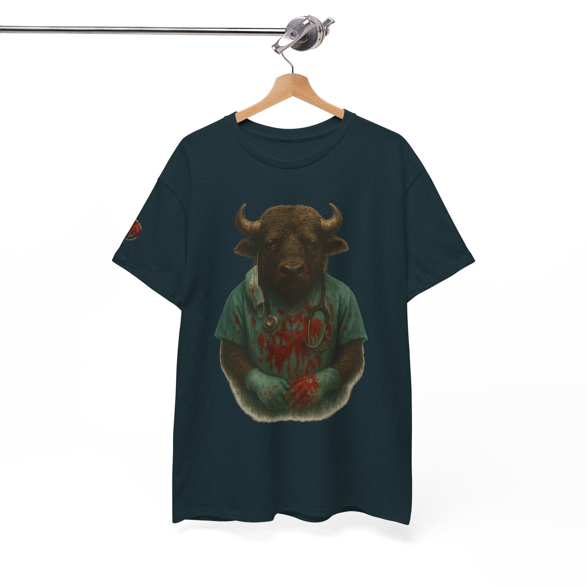 Artistic Graphic Tee, Bull T-Shirt, Unique Animal Design Shirt, Casual Wear, Gift for Animal Lovers