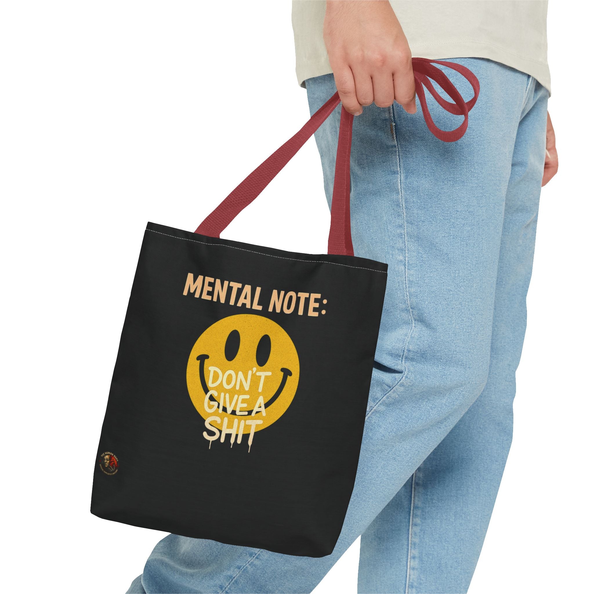 Smiley Face Tote Bag, Motivational Bag, Eco-Friendly Shopper, Gift for Friends, Everyday Use, Mental Note Design