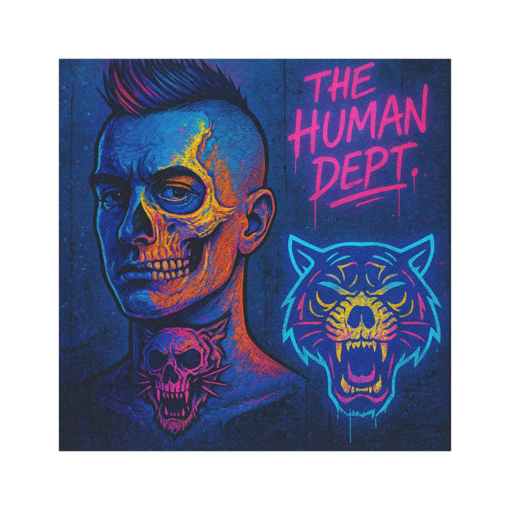 Vibrant Skull & Tiger Car Magnets, Edgy Automotive Decor, Unique Gifts for Car Enthusiasts, Halloween, Road Trip Accessory, The Human Dept.