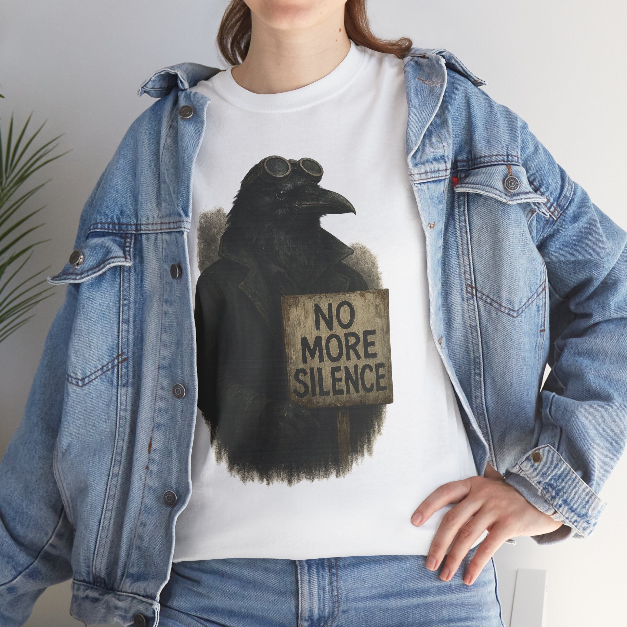 Raven Protest Tee - Unisex Heavy Cotton Tee, Graphic Shirt for Activists, Statement T-Shirt, Gift for Social Justice Advocates, No [...]
