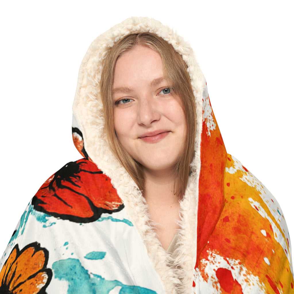 Vibrant Art Hoodie Blanket, Cozy Gift, Home Decor, Comfort Blanket, Warm Throw, Unique Artwork, Gift for Her