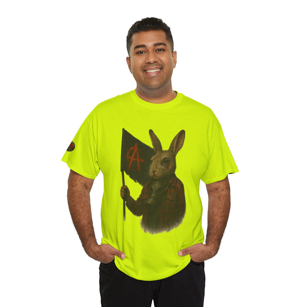 Rebellious Rabbit Art Tee, Cool Graphic Tee, Animal Lover Gift, Unisex Casual Shirt, Edgy Fashion Tee, Quirky Gift Idea