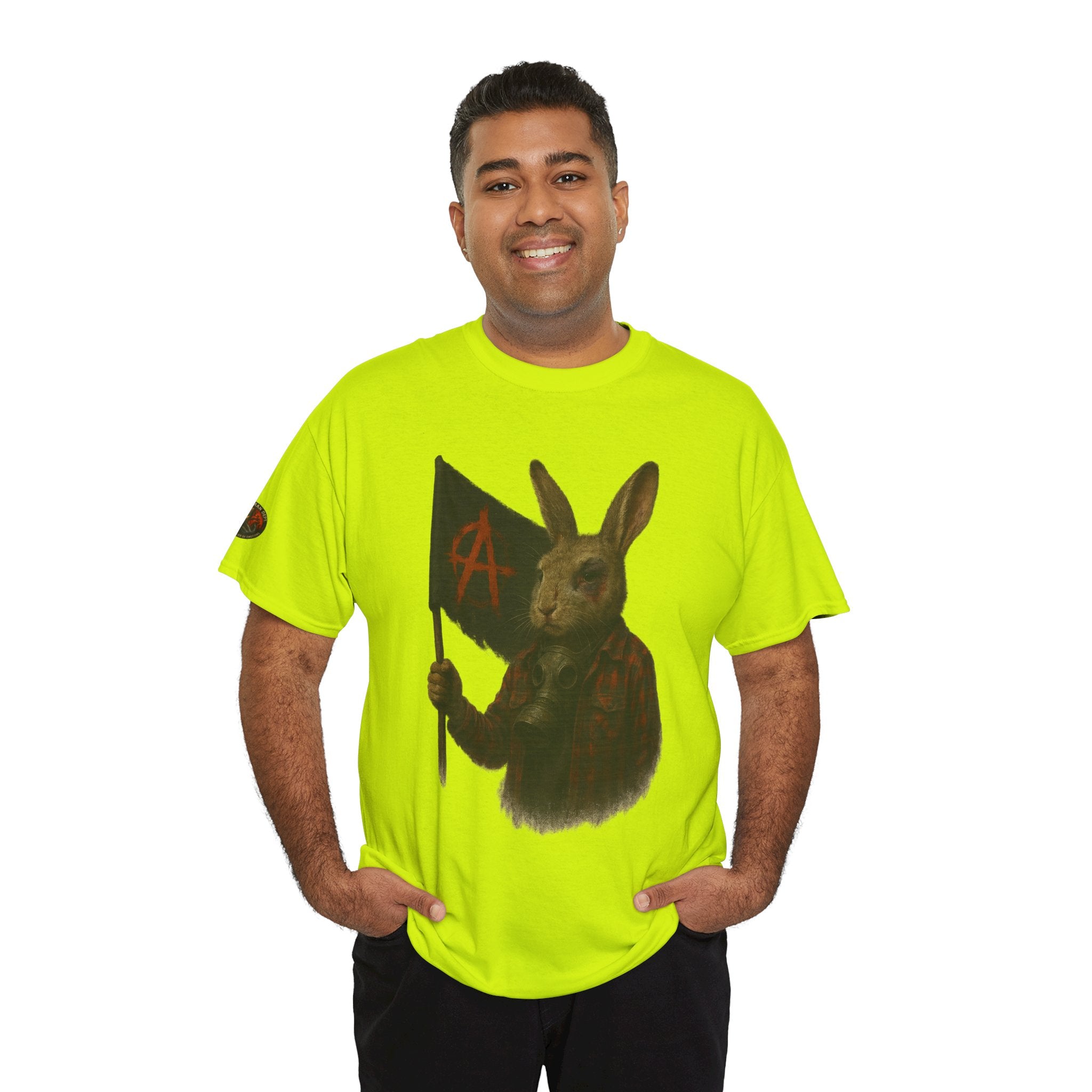 Rebellious Rabbit Art Tee, Cool Graphic Tee, Animal Lover Gift, Unisex Casual Shirt, Edgy Fashion Tee, Quirky Gift Idea