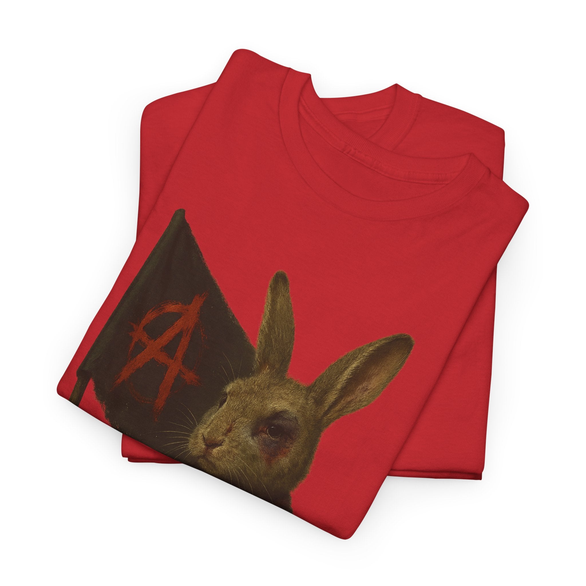 Rebellious Rabbit Art Tee, Cool Graphic Tee, Animal Lover Gift, Unisex Casual Shirt, Edgy Fashion Tee, Quirky Gift Idea