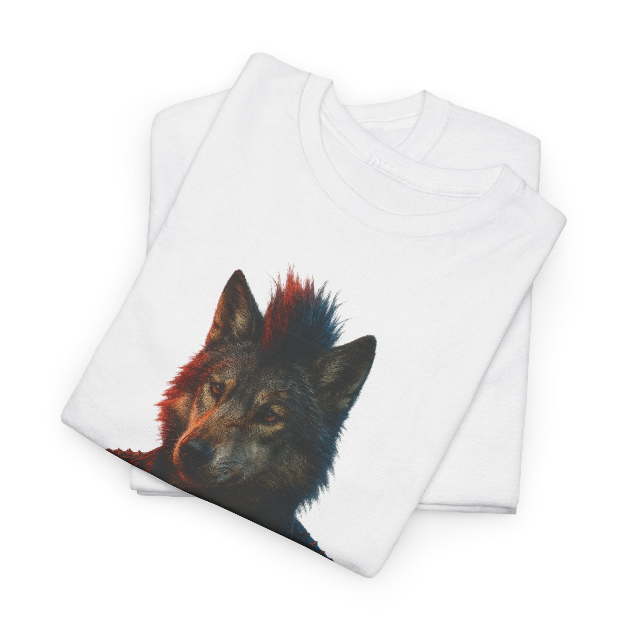 Wolf Art Unisex Heavy Cotton Tee, Graphic Tee, Casual Wear, Animal Lover Gift, Statement T-Shirt, Unique Fashion