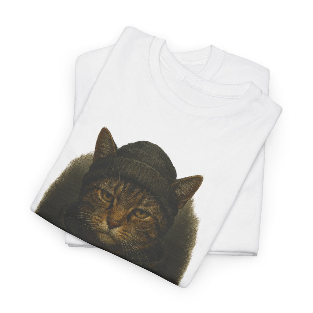 Cat-Inspired Unisex Heavy Cotton Tee, Cute Cat Shirt, Graphic Tee Gift, Animal Lover Apparel, Fun Everyday Wear, Casual Gift