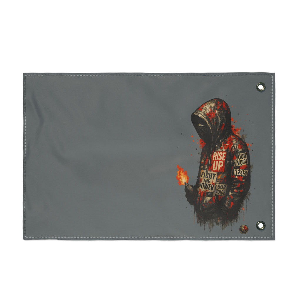 Edgy Double Sided Flag, Unique Art Flag, Protest Decor, Outdoor Wall Art, Home and Office Banner, Gift for Activists