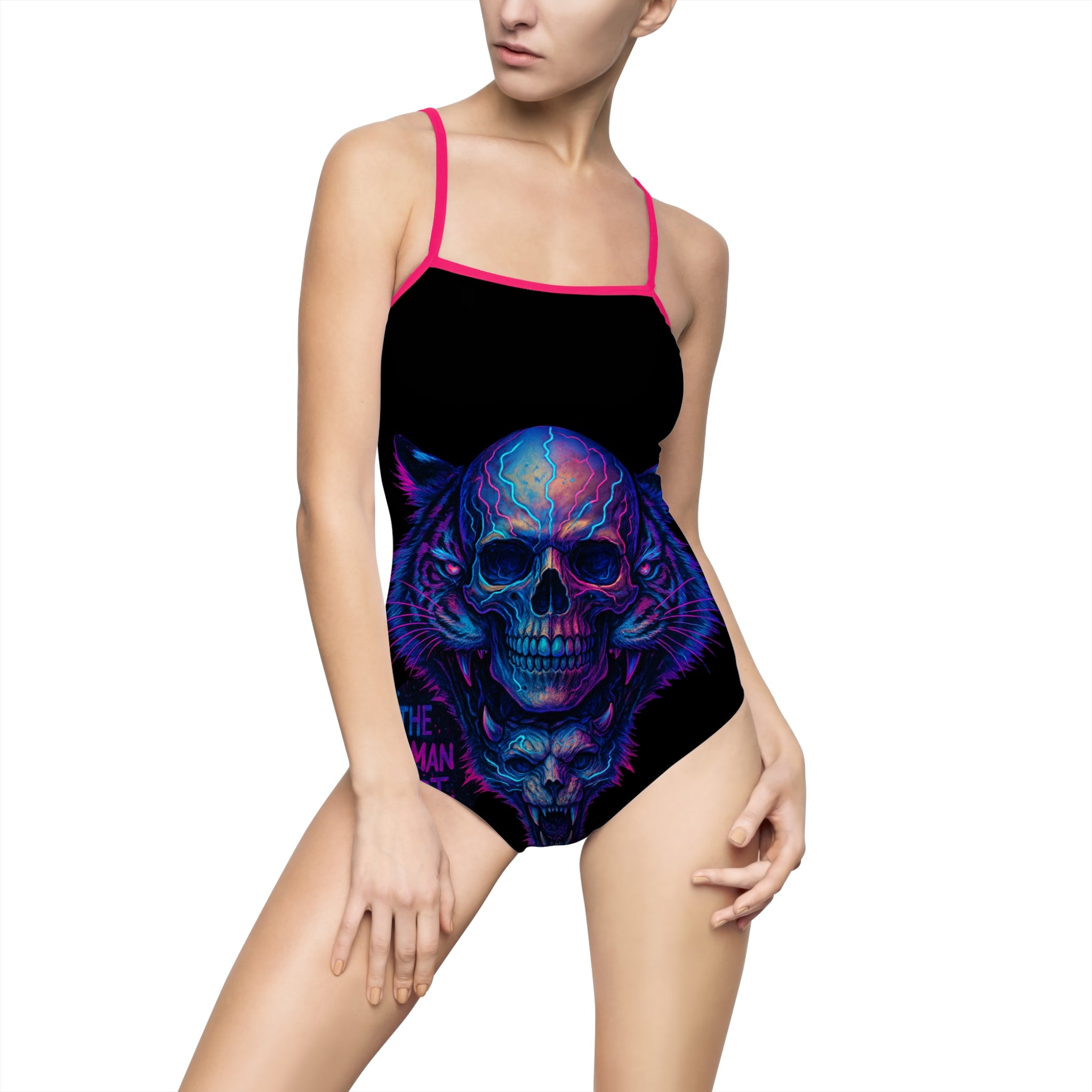 Women's Human Dept One-piece Swimsuit (AOP)