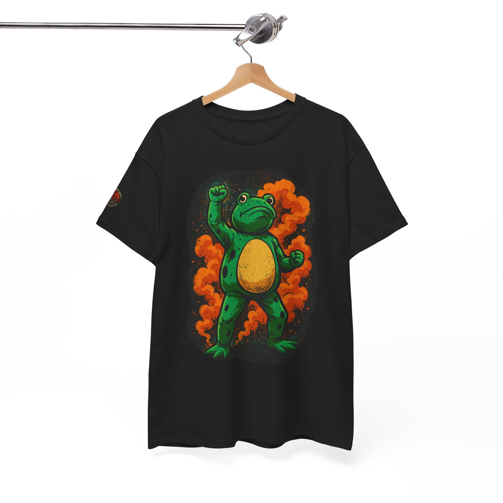 Frog Power Unisex Tee, Bold Cartoon Graphic Shirt, Unique Gift for Amphibian Lovers, Fun Casual Wear, Perfect for Nature Enthusiasts
