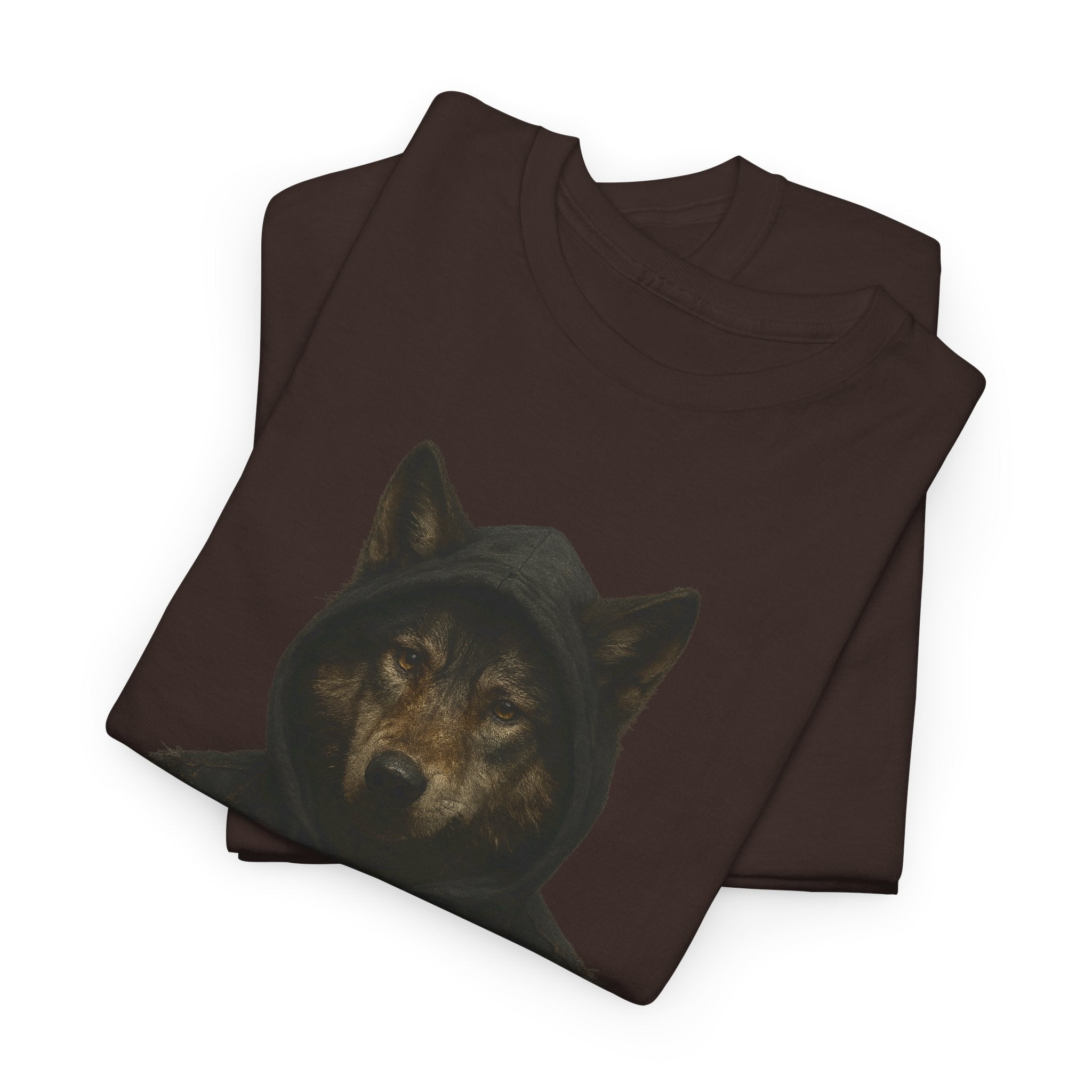 Mystical Wolf Unisex Heavy Cotton Tee, Casual Tee, Gift for Animal Lovers, Halloween Apparel, Goth Style Shirt