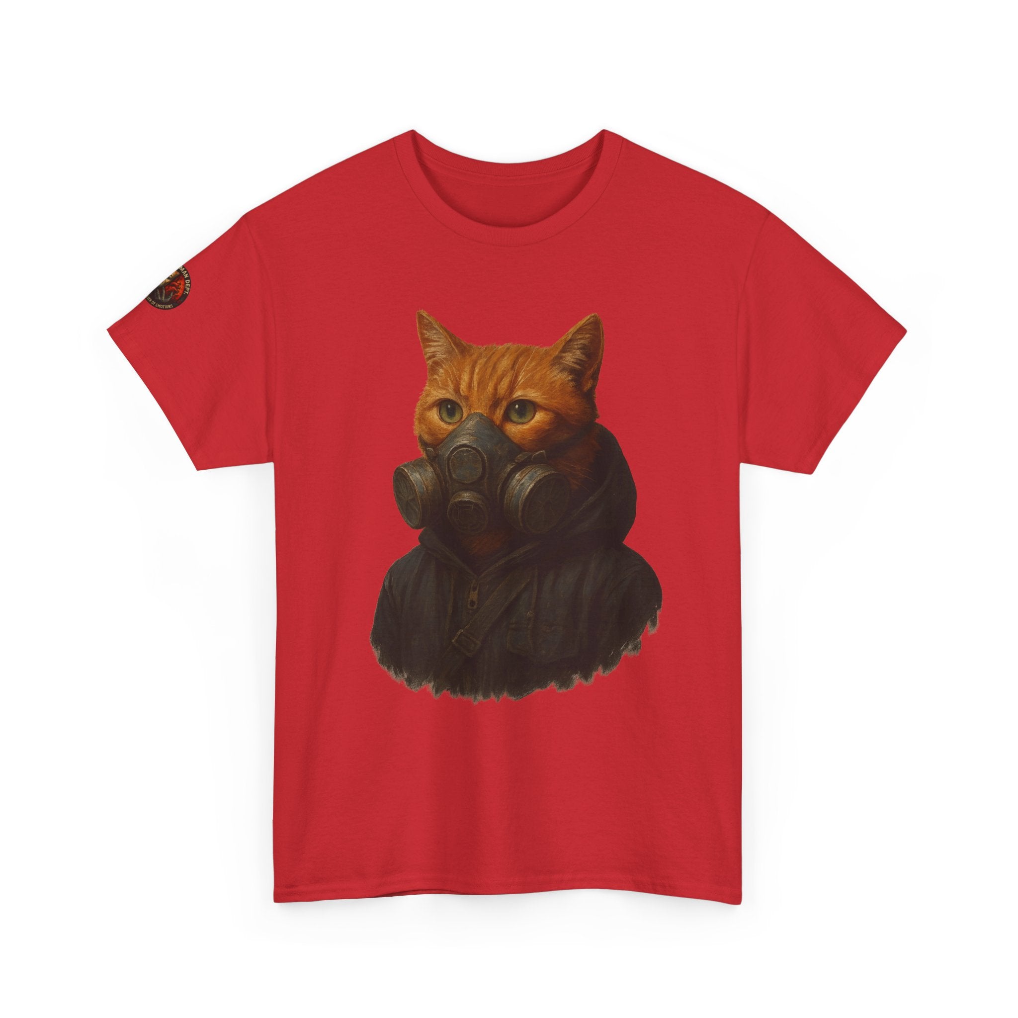Unique Cat Art Tee, Unisex Heavy Cotton T-Shirt, Quirky Gift, Cat Lover Clothing, Pet Owner Apparel, Funny Graphic Tee