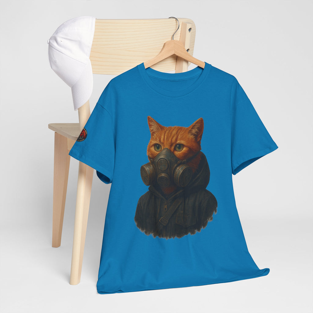 Unique Cat Art Tee, Unisex Heavy Cotton T-Shirt, Quirky Gift, Cat Lover Clothing, Pet Owner Apparel, Funny Graphic Tee