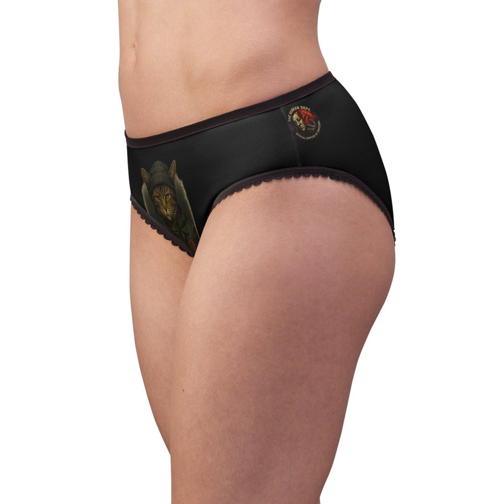 Cat-Illustrated Women's Briefs, Rebel Cats Underwear