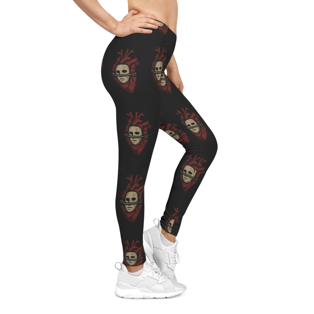 Gothic Heart Printed Women's Leggings