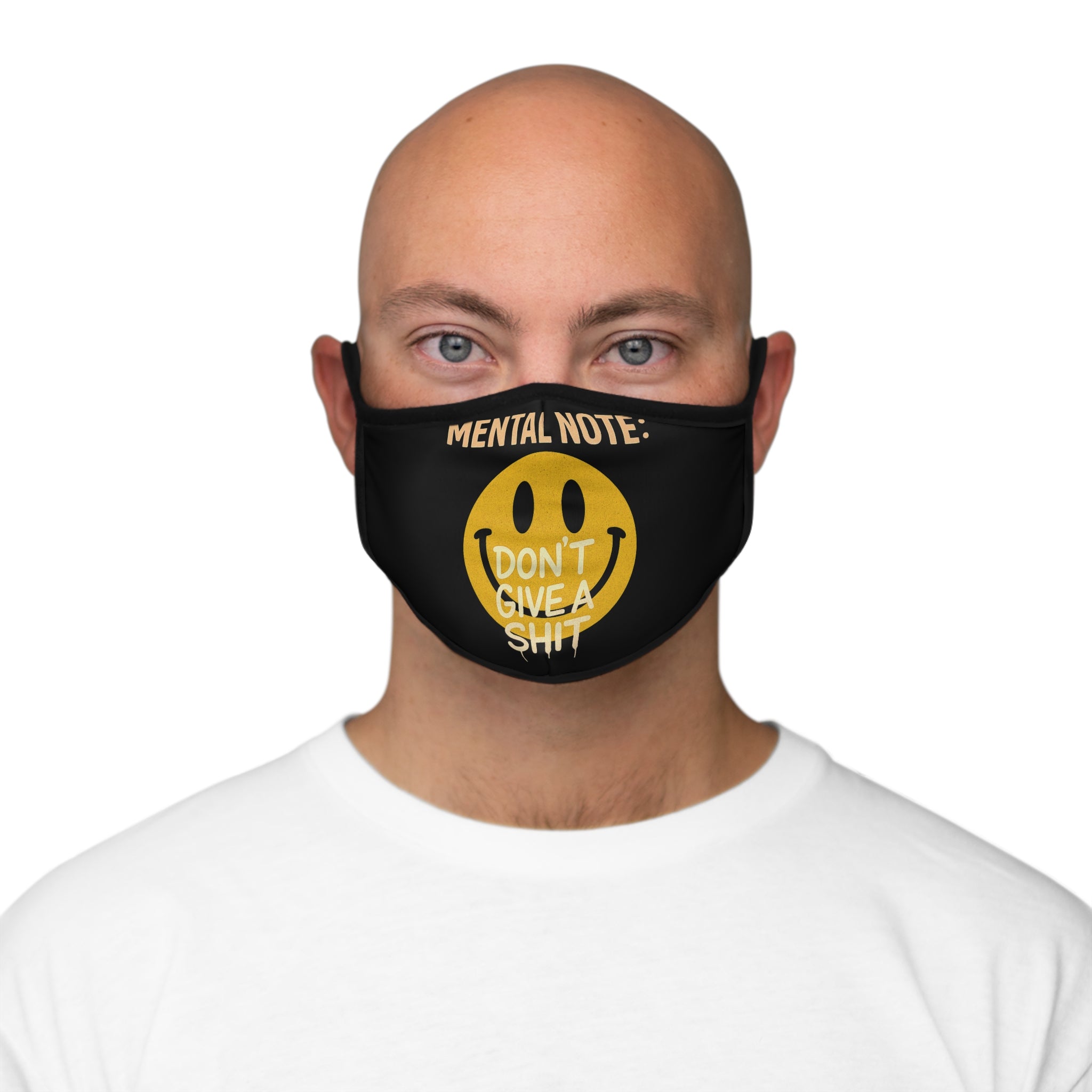 Funny Smile Face Mask, Mental Note Don't Give a Shit, Humor Mask, Gift for Adults, Quirky Face Covering