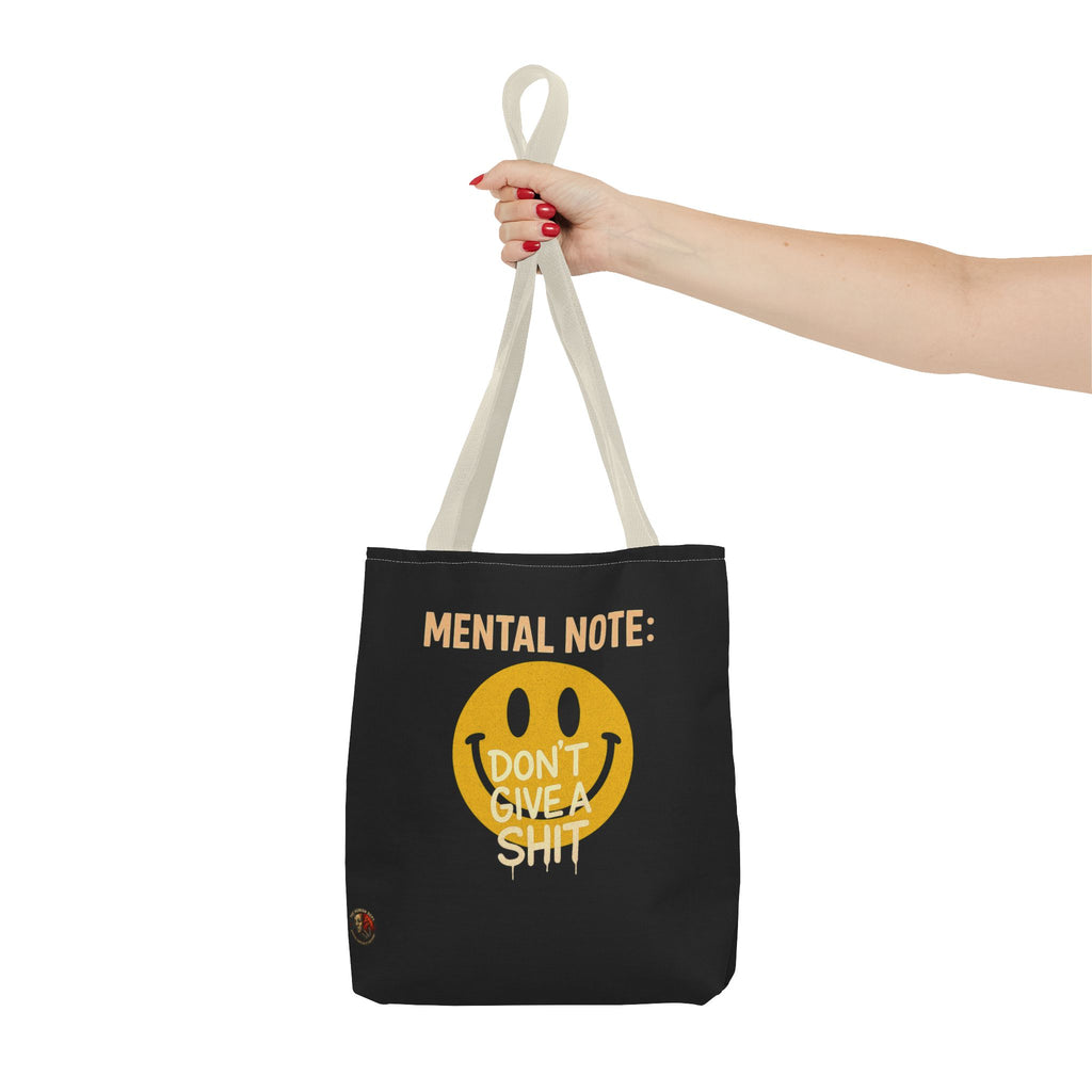 Smiley Face Tote Bag, Motivational Bag, Eco-Friendly Shopper, Gift for Friends, Everyday Use, Mental Note Design