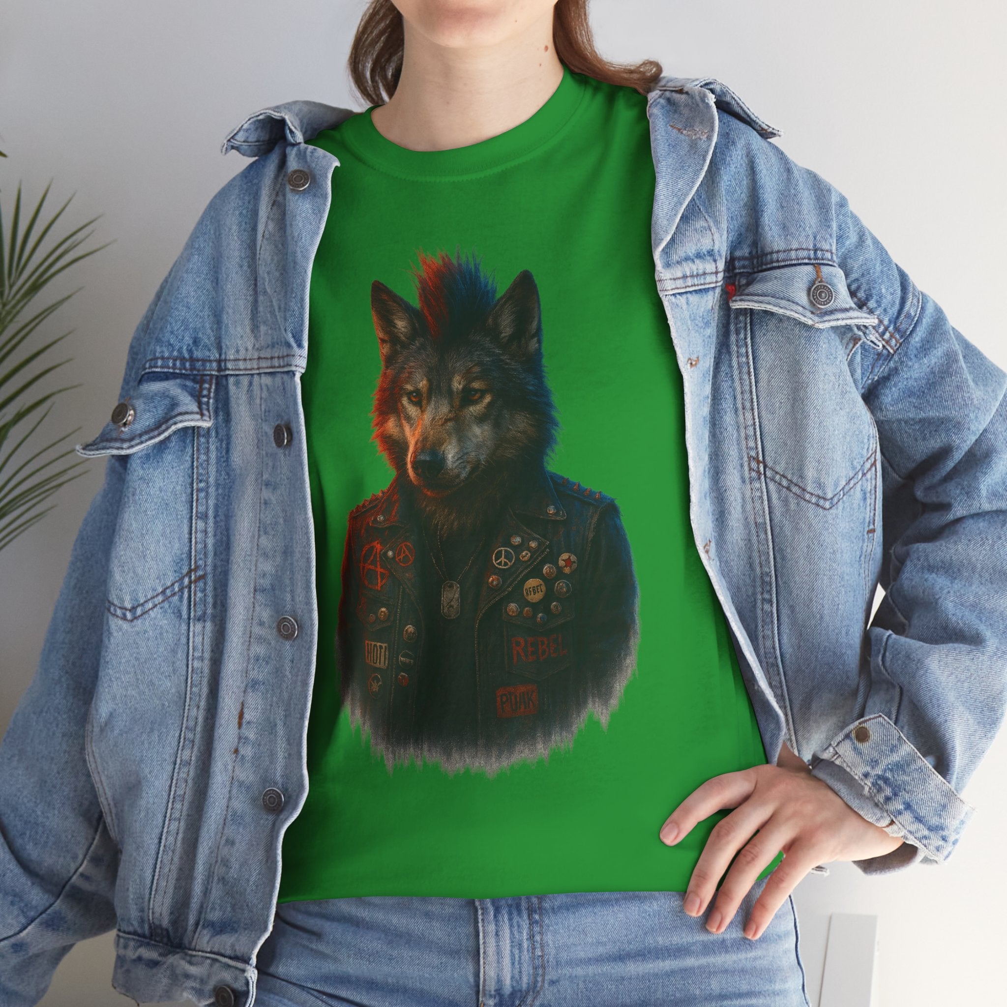 Wolf Art Unisex Heavy Cotton Tee, Graphic Tee, Casual Wear, Animal Lover Gift, Statement T-Shirt, Unique Fashion