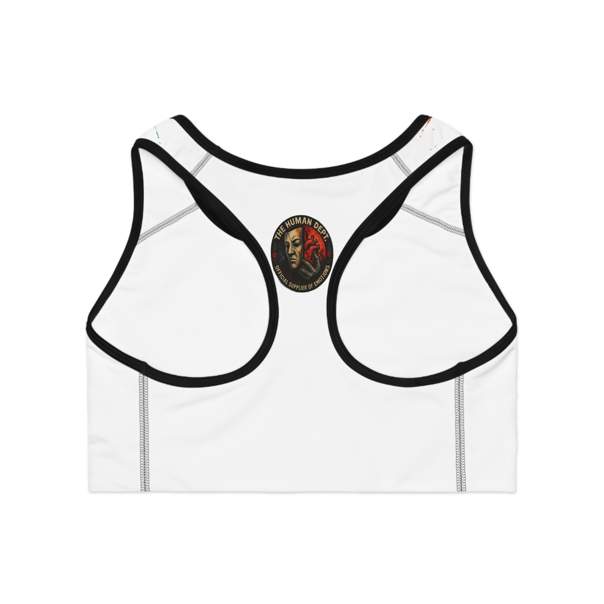 Vibrant Art-Print Sports Bra, Floral Design Fitness Top, Workout Gear, Athleisure Wear, Gift for Fitness Lovers, Motivational Sports Bra