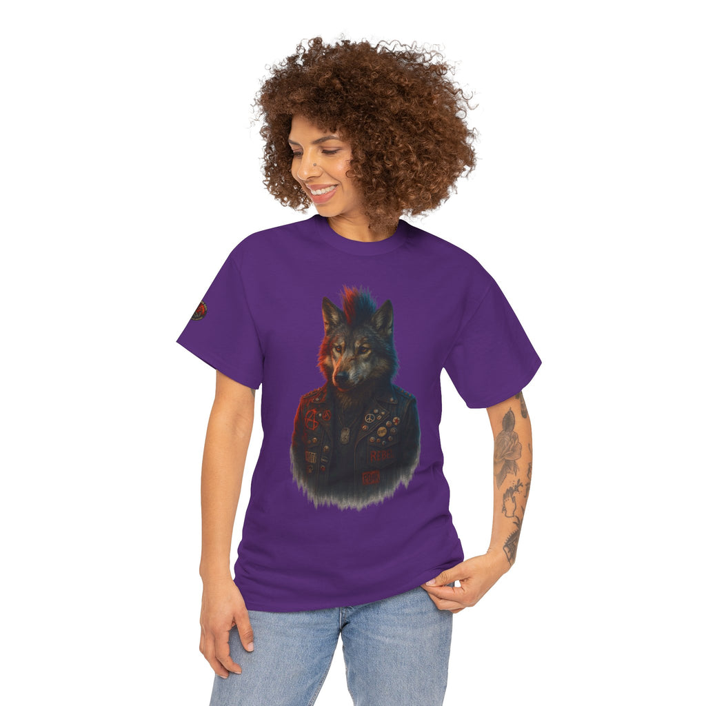 Wolf Art Unisex Heavy Cotton Tee, Graphic Tee, Casual Wear, Animal Lover Gift, Statement T-Shirt, Unique Fashion