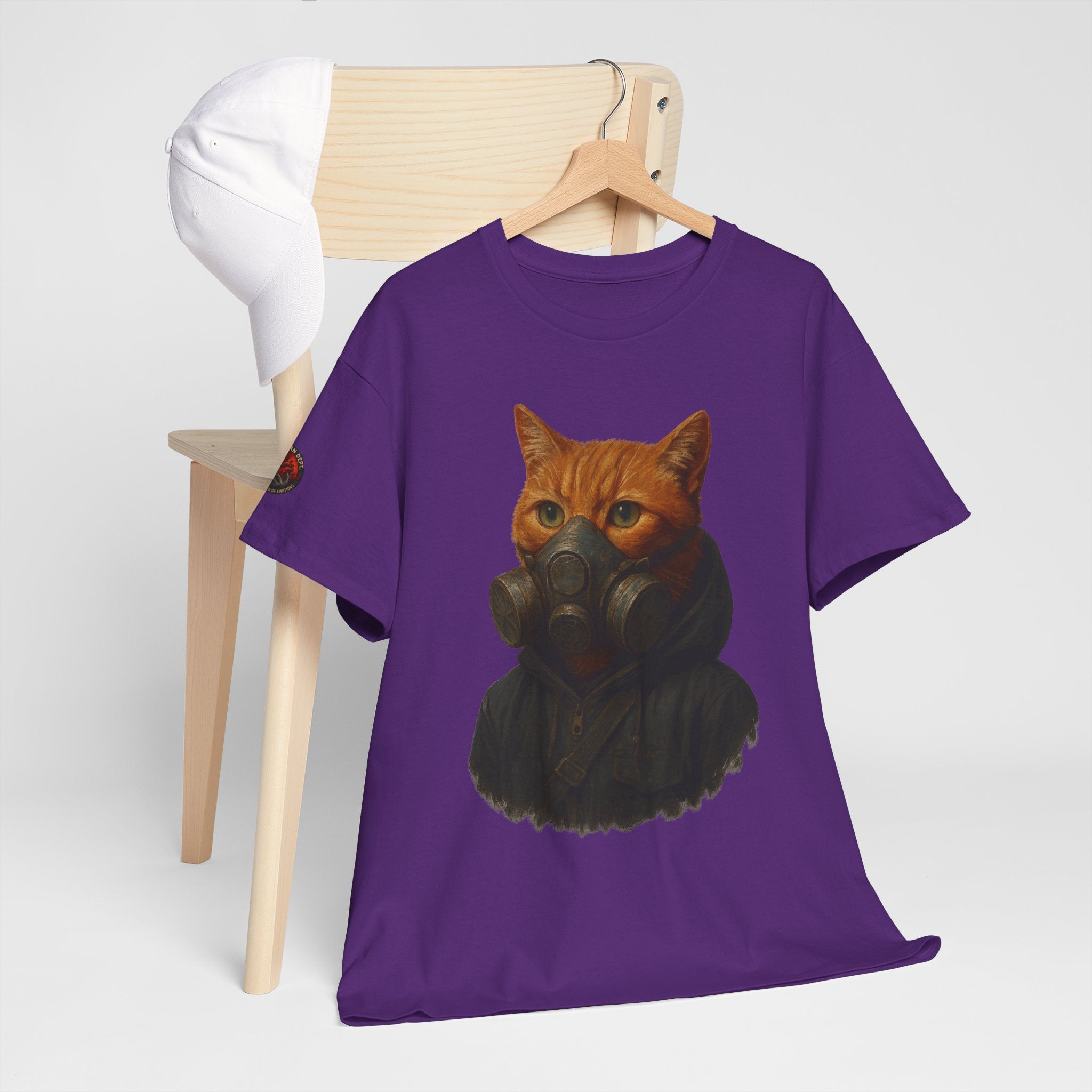 Unique Cat Art Tee, Unisex Heavy Cotton T-Shirt, Quirky Gift, Cat Lover Clothing, Pet Owner Apparel, Funny Graphic Tee