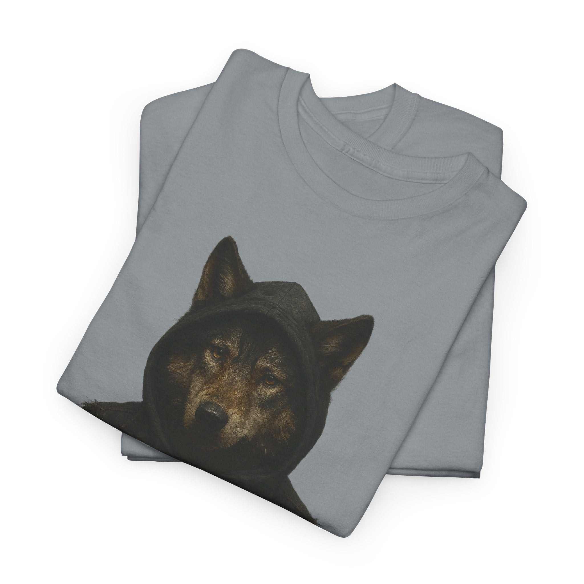 Mystical Wolf Unisex Heavy Cotton Tee, Casual Tee, Gift for Animal Lovers, Halloween Apparel, Goth Style Shirt