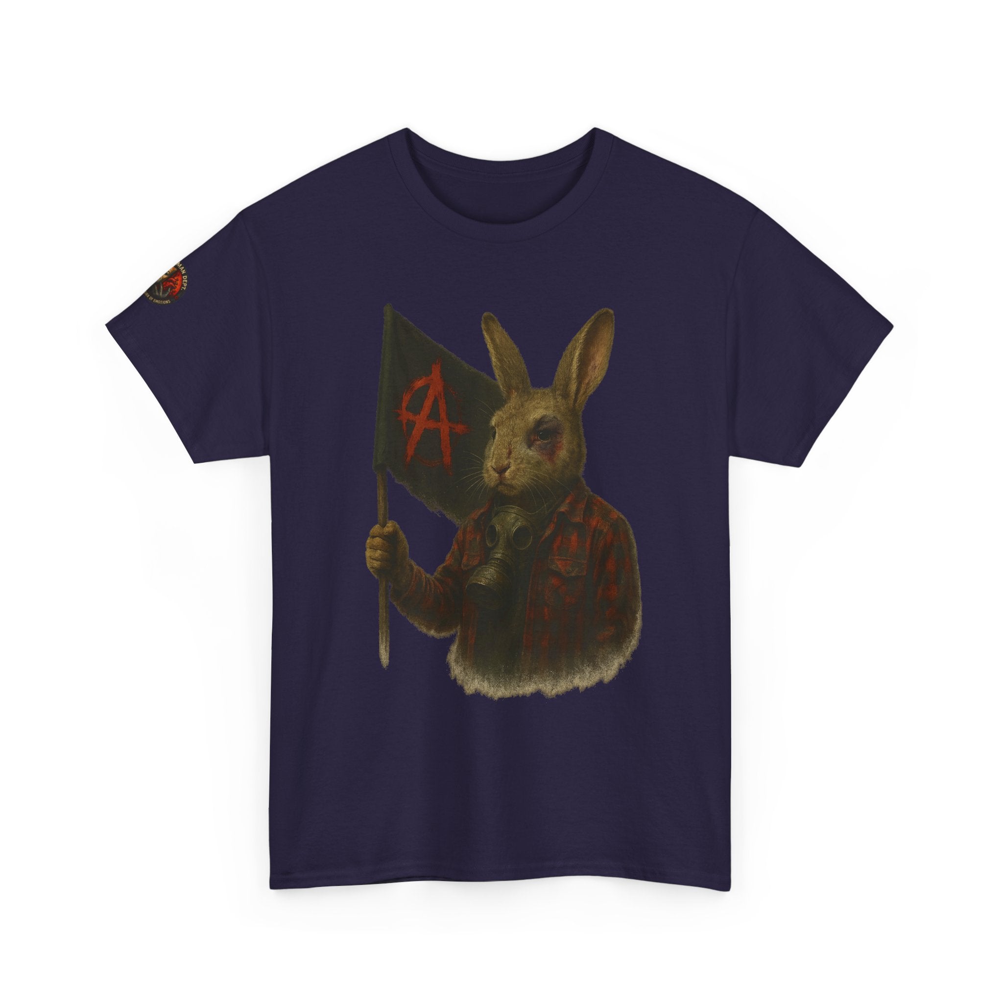 Rebellious Rabbit Art Tee, Cool Graphic Tee, Animal Lover Gift, Unisex Casual Shirt, Edgy Fashion Tee, Quirky Gift Idea