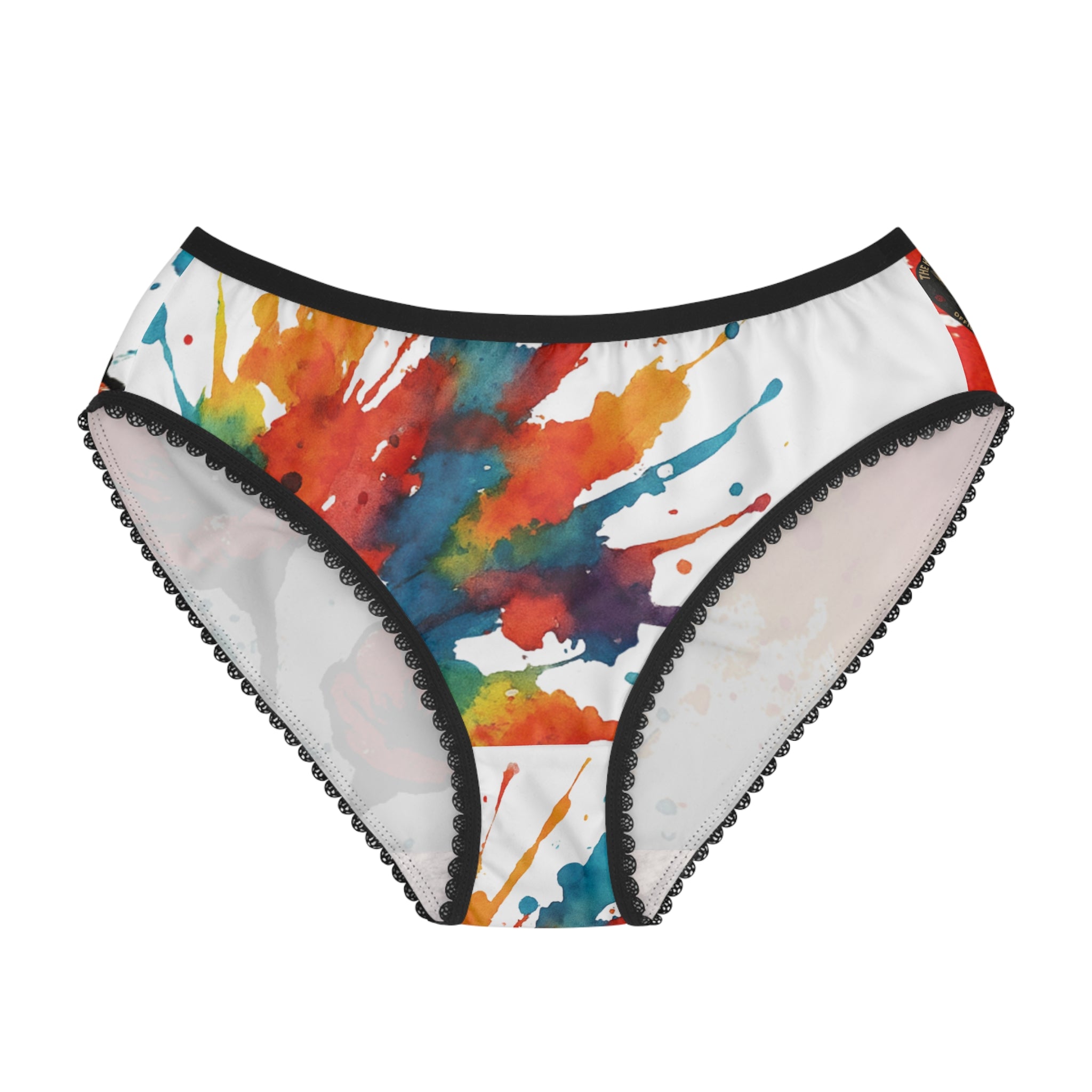 Vibrant Art Print Women's Briefs, Colorful Underwear, Floral Hipster Panties, Splash of Color Lingerie, Unique Gift for Her