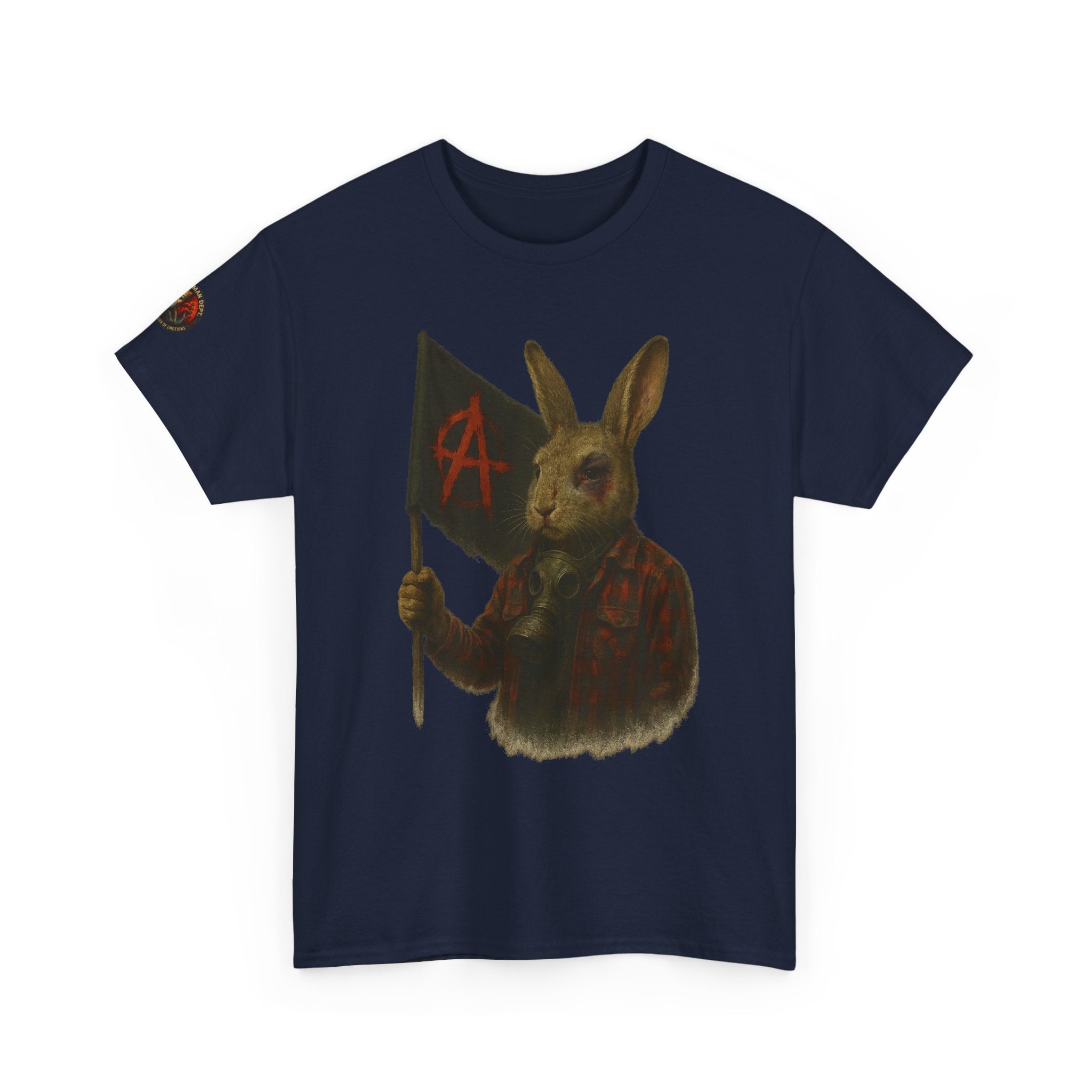Rebellious Rabbit Art Tee, Cool Graphic Tee, Animal Lover Gift, Unisex Casual Shirt, Edgy Fashion Tee, Quirky Gift Idea