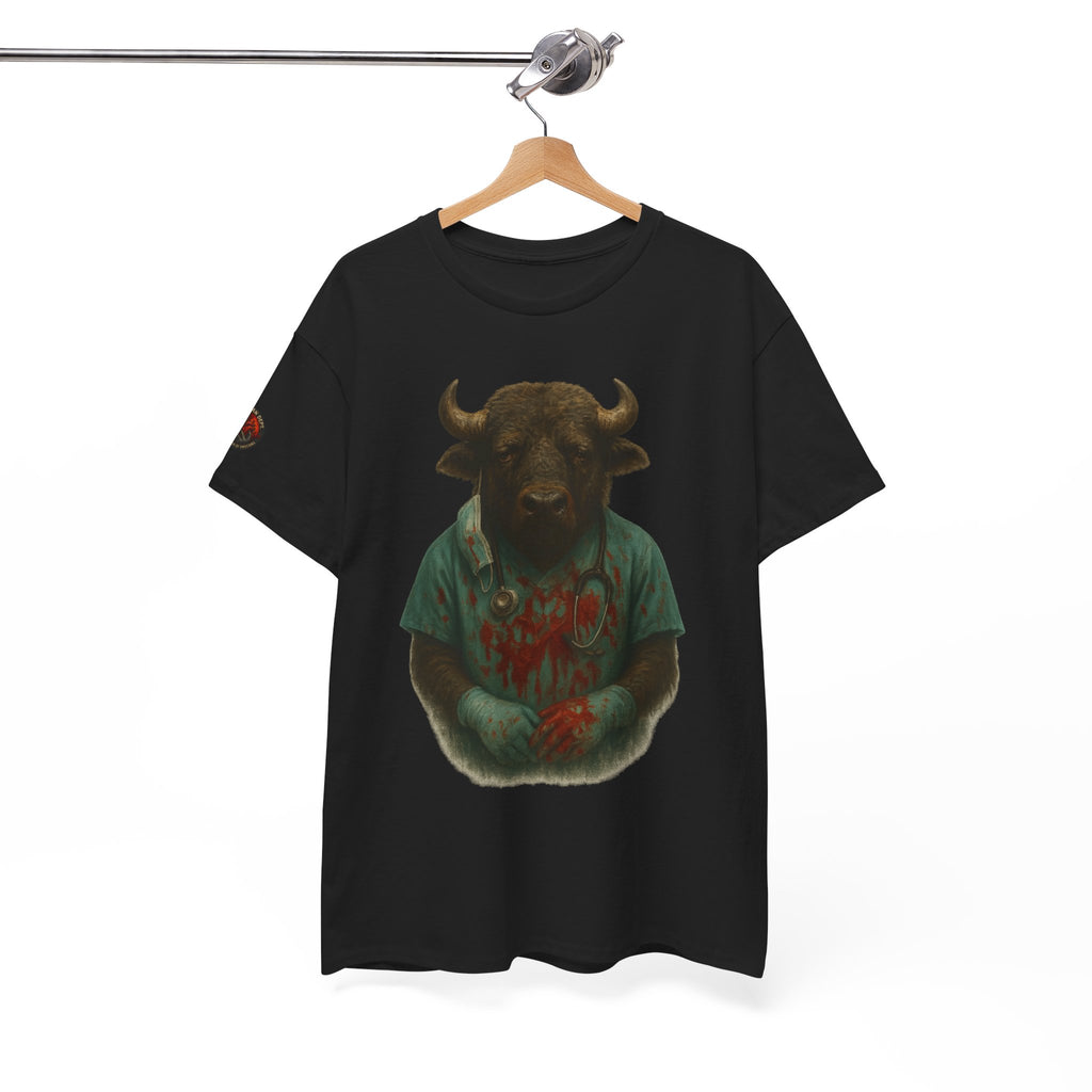 Artistic Graphic Tee, Bull T-Shirt, Unique Animal Design Shirt, Casual Wear, Gift for Animal Lovers