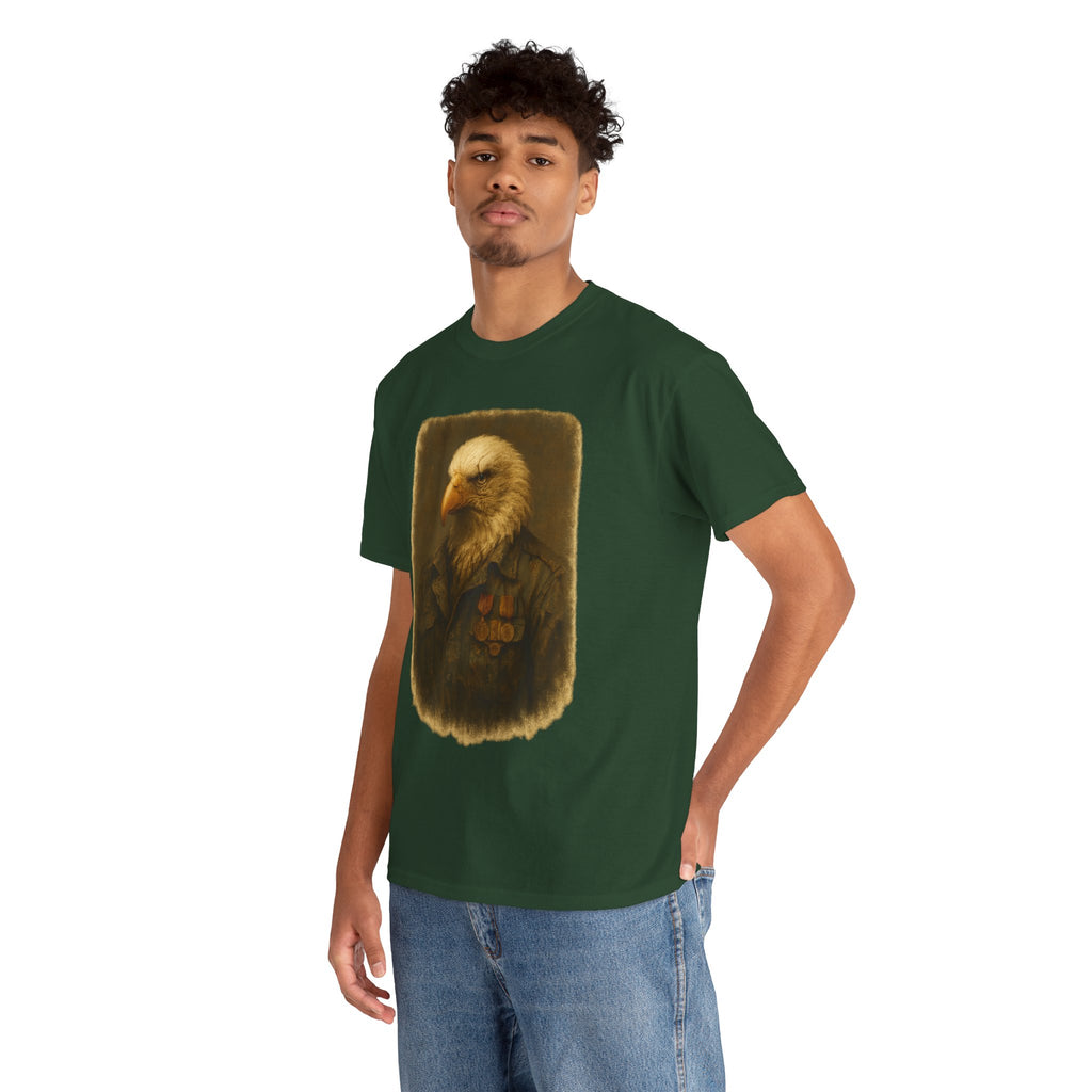 Eagle Graphic Tee, Unisex Heavy Cotton T-Shirt, Nature Lover Gift, Casual Wear, Patriotic Apparel, Unique Eagle Design