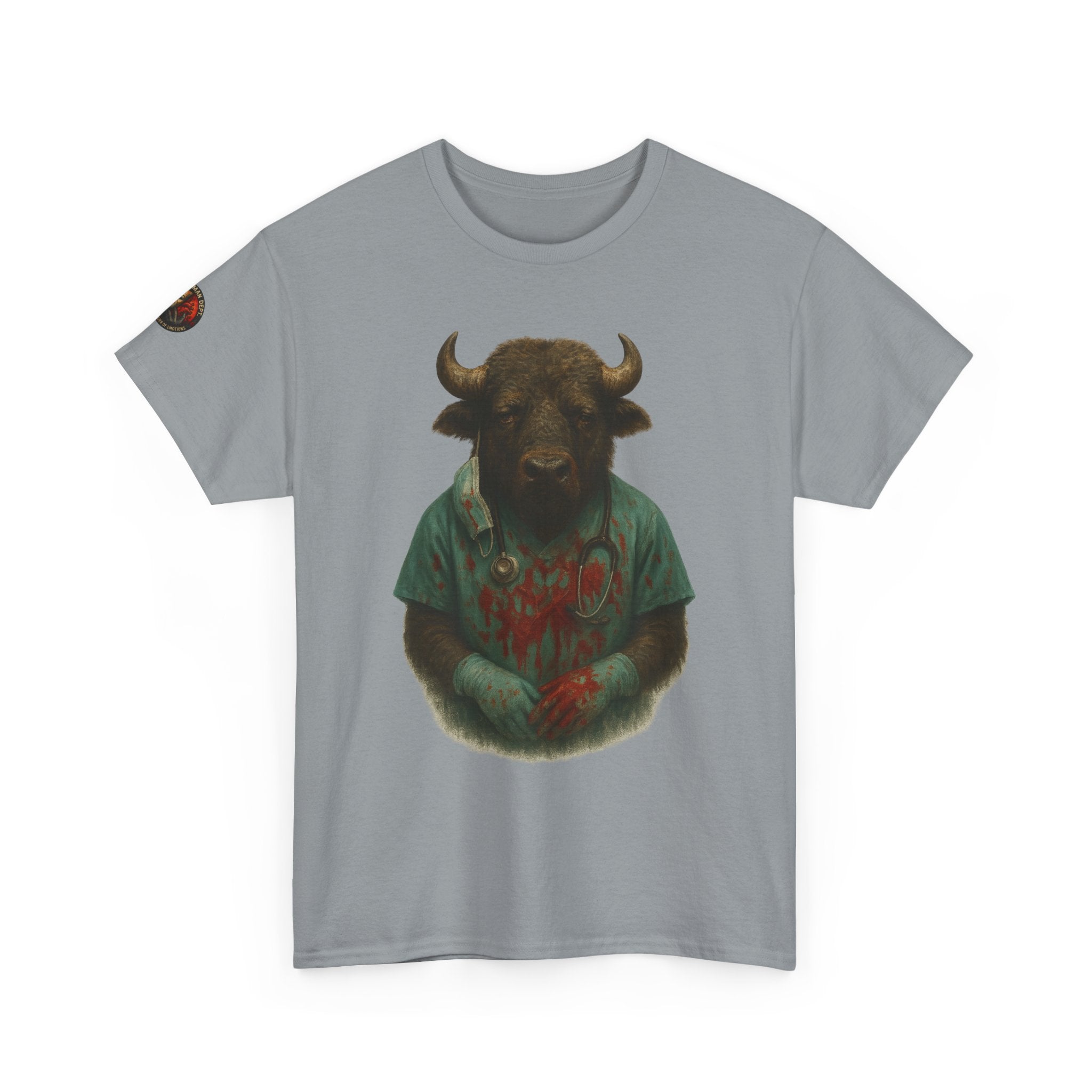 Artistic Graphic Tee, Bull T-Shirt, Unique Animal Design Shirt, Casual Wear, Gift for Animal Lovers