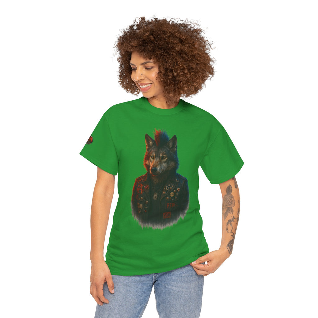 Wolf Art Unisex Heavy Cotton Tee, Graphic Tee, Casual Wear, Animal Lover Gift, Statement T-Shirt, Unique Fashion