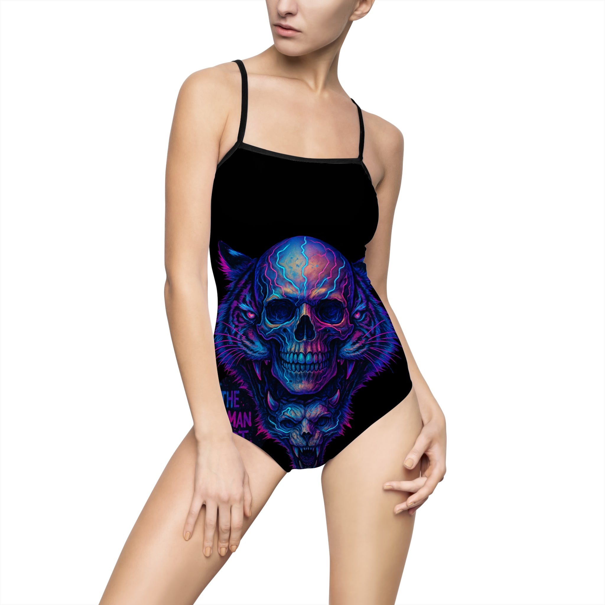 Women's Human Dept One-piece Swimsuit (AOP)