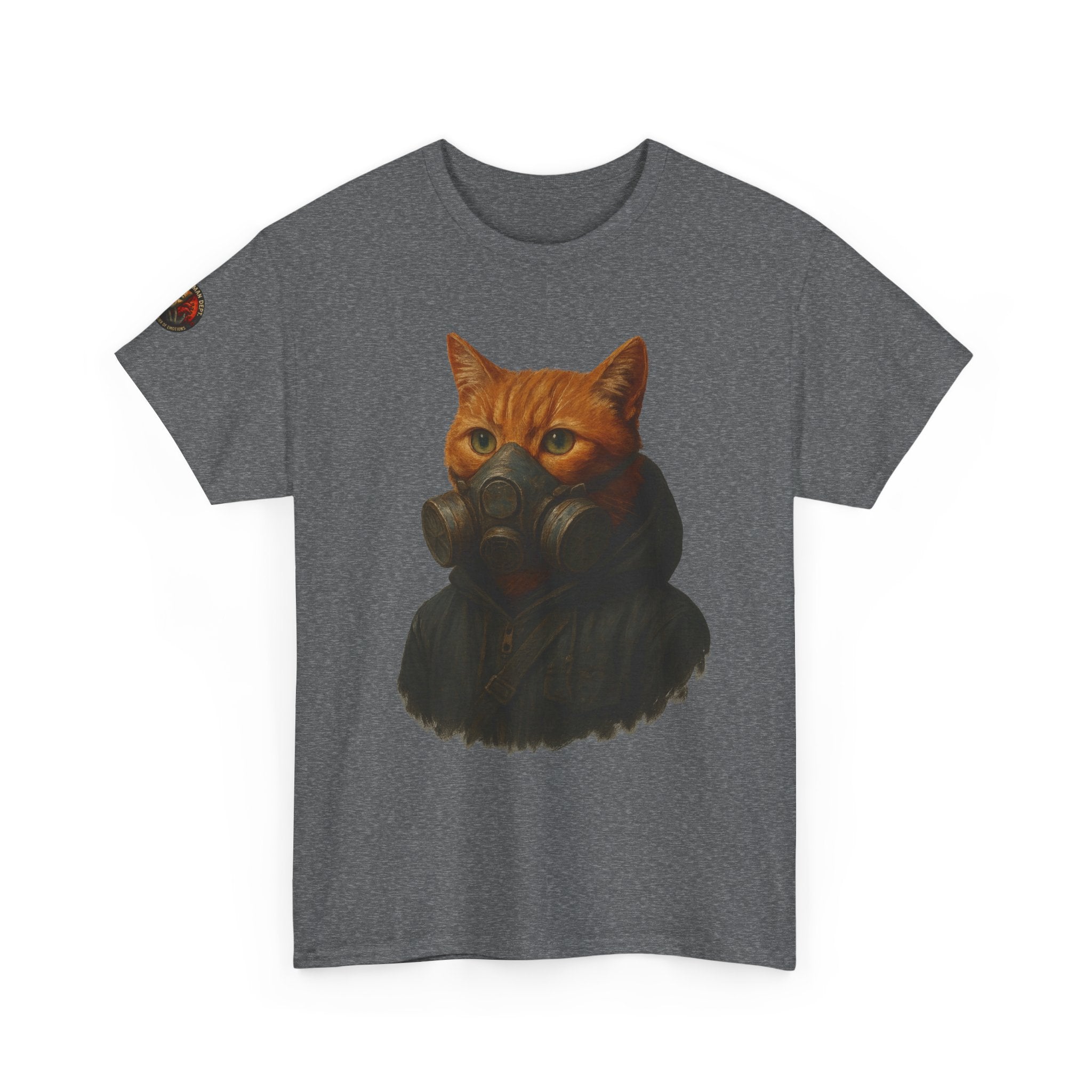 Unique Cat Art Tee, Unisex Heavy Cotton T-Shirt, Quirky Gift, Cat Lover Clothing, Pet Owner Apparel, Funny Graphic Tee