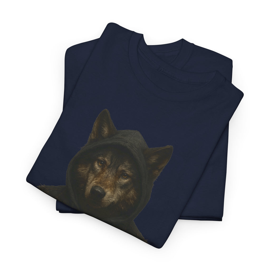 Mystical Wolf Unisex Heavy Cotton Tee, Casual Tee, Gift for Animal Lovers, Halloween Apparel, Goth Style Shirt