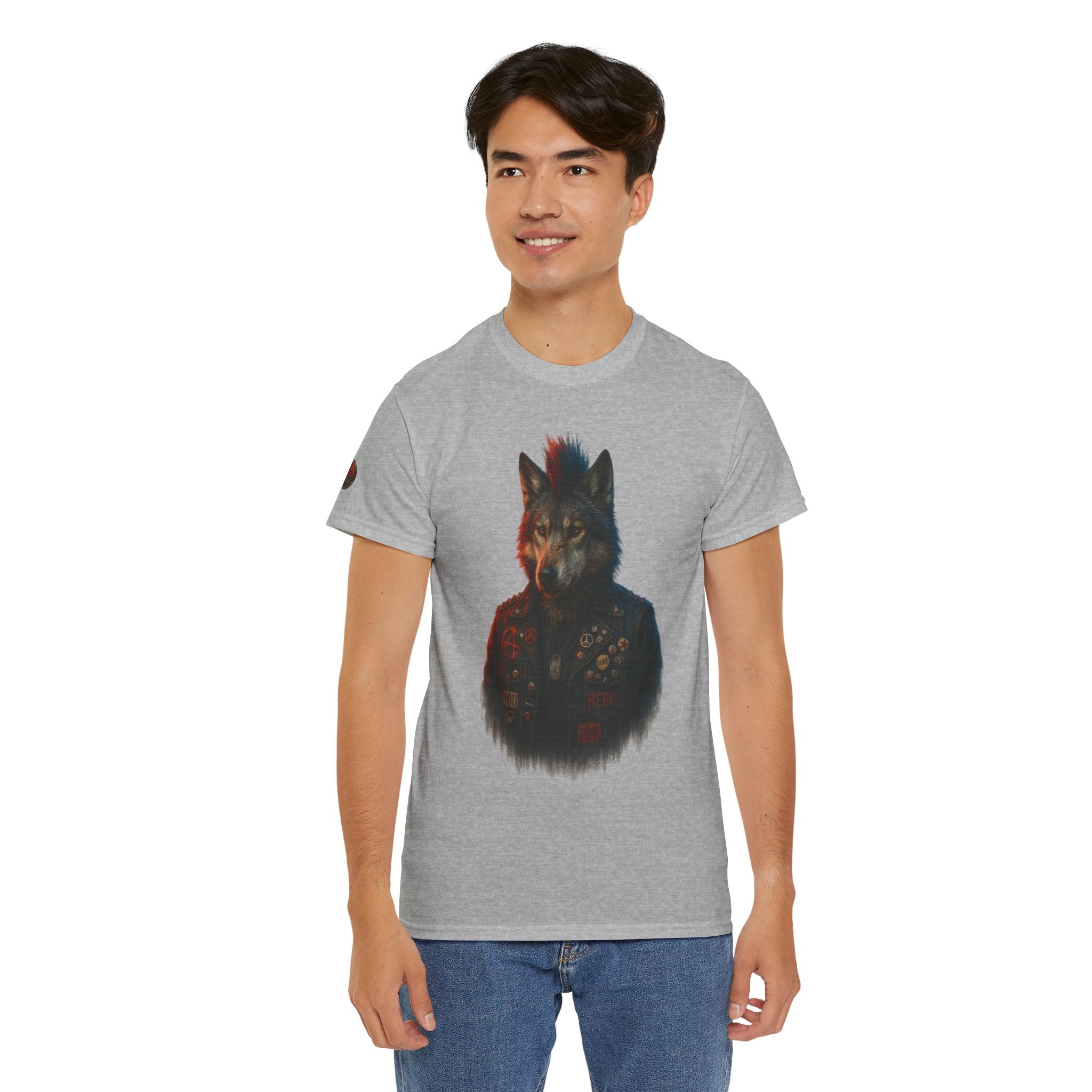 Wolf Art Unisex Heavy Cotton Tee, Graphic Tee, Casual Wear, Animal Lover Gift, Statement T-Shirt, Unique Fashion