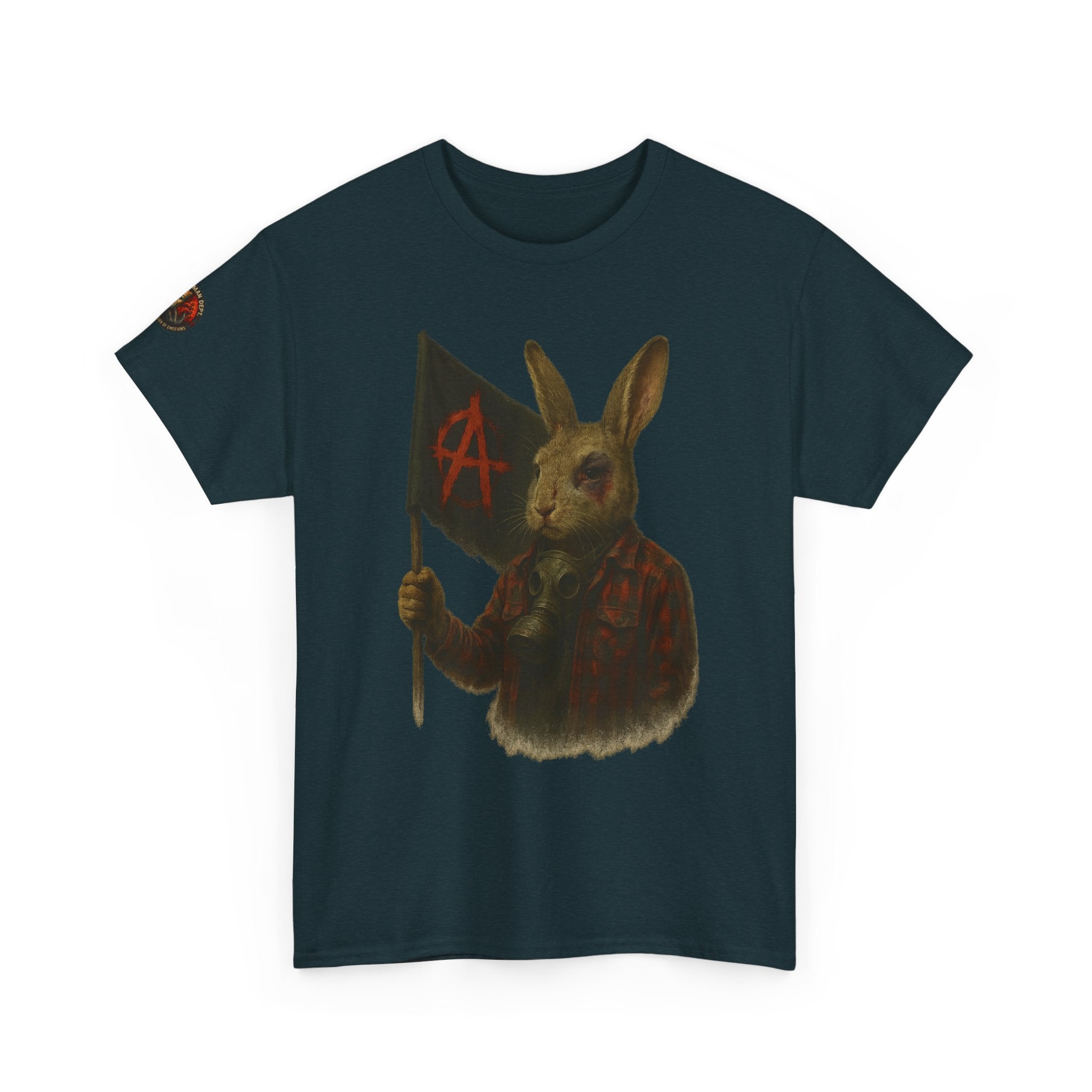 Rebellious Rabbit Art Tee, Cool Graphic Tee, Animal Lover Gift, Unisex Casual Shirt, Edgy Fashion Tee, Quirky Gift Idea