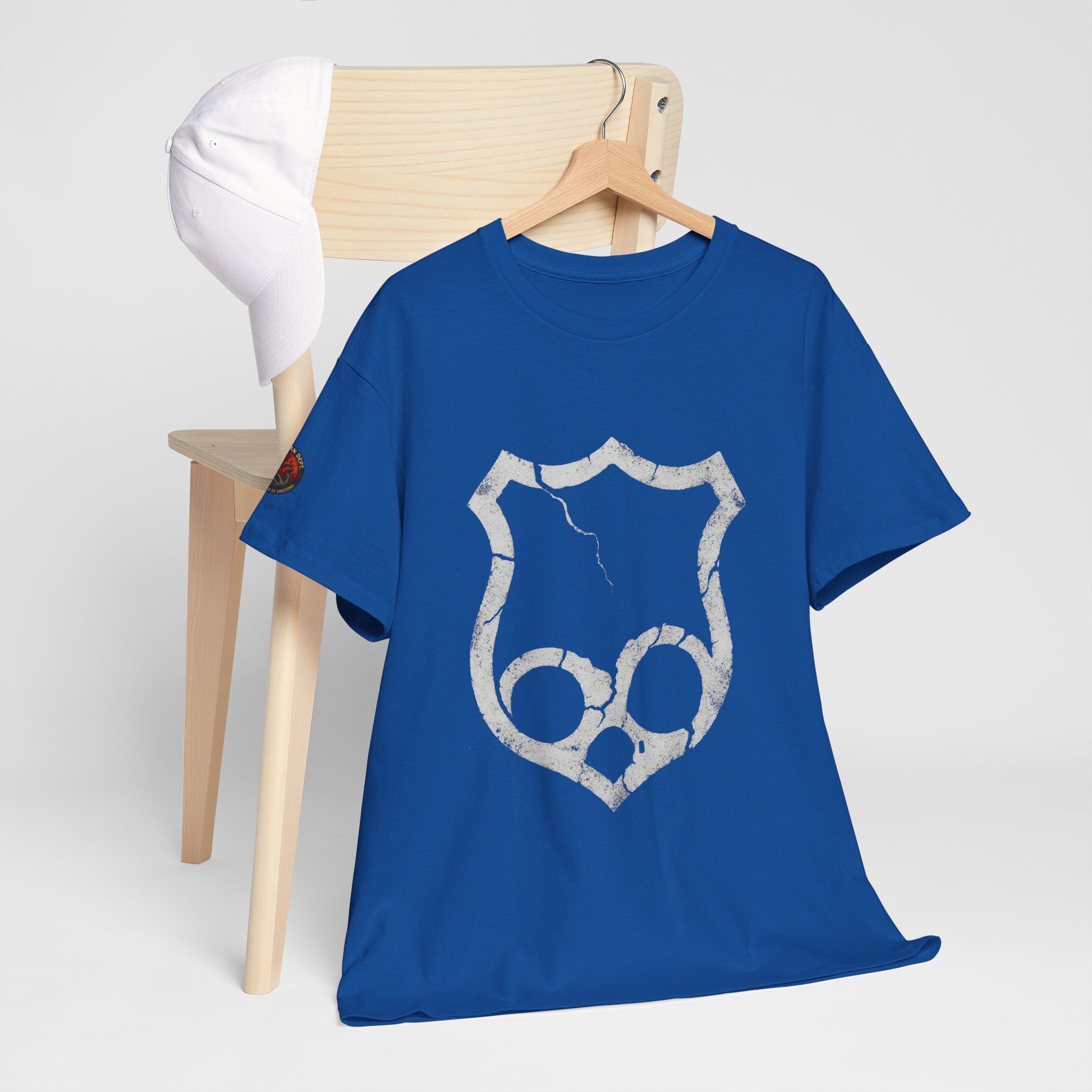 Cracked Shield Graphic Tee - Unisex Heavy Cotton T-Shirt