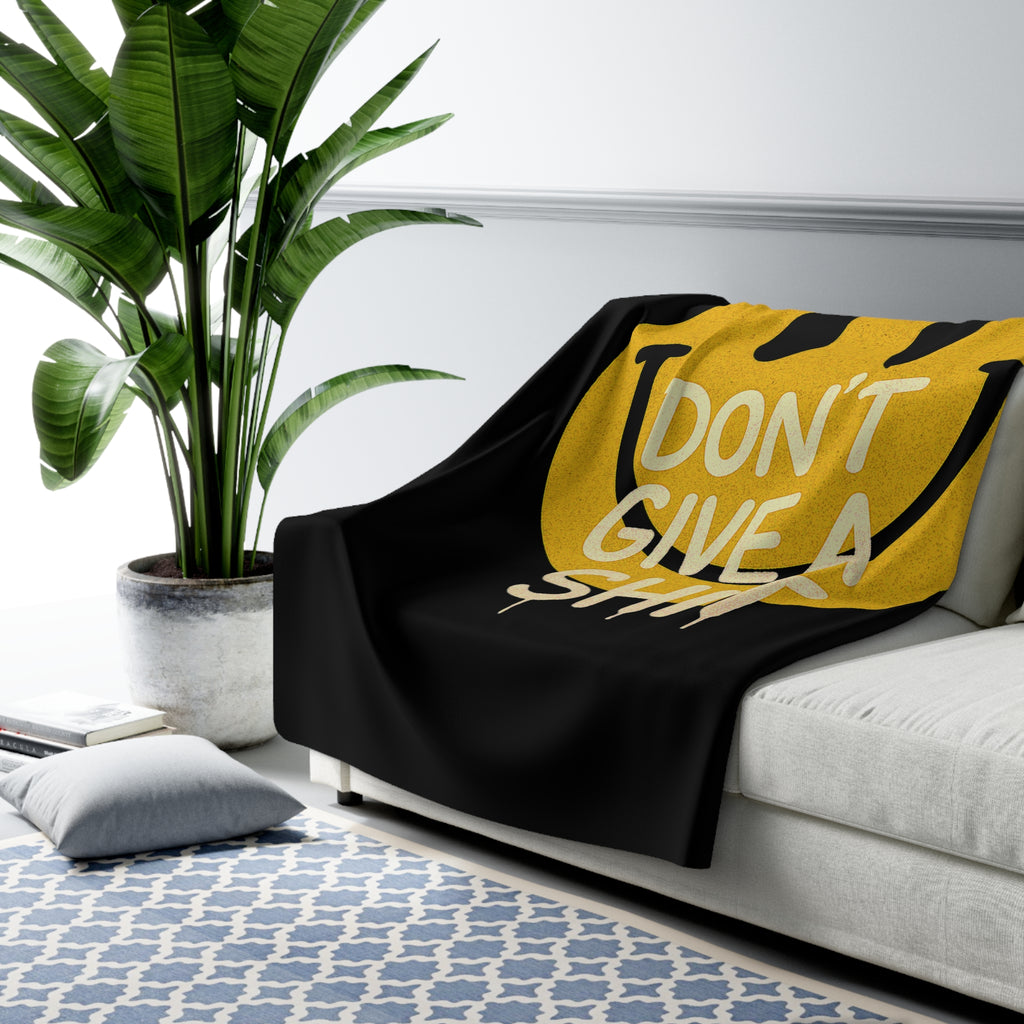 Cozy Sherpa Fleece Blanket - 'Mental Note: Don't Give A Shit'