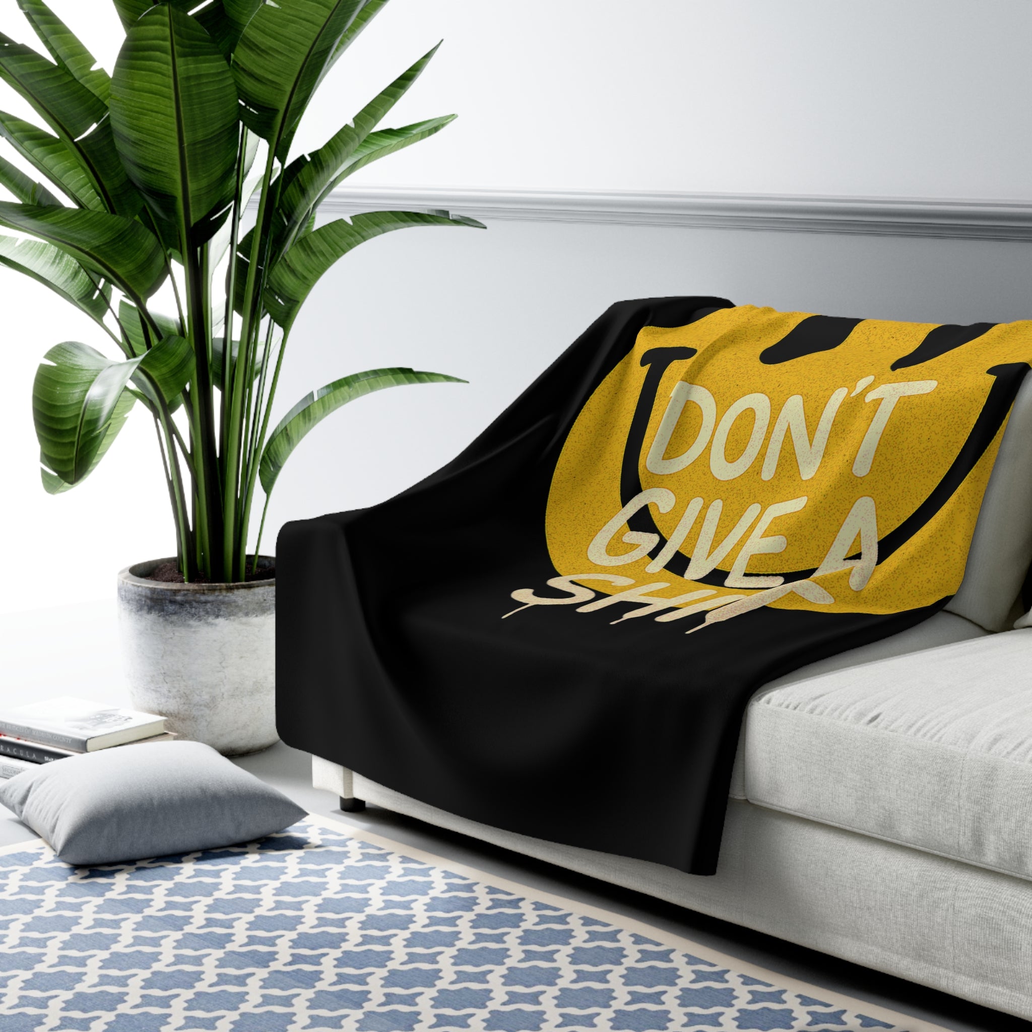 Cozy Sherpa Fleece Blanket - 'Mental Note: Don't Give A Shit'