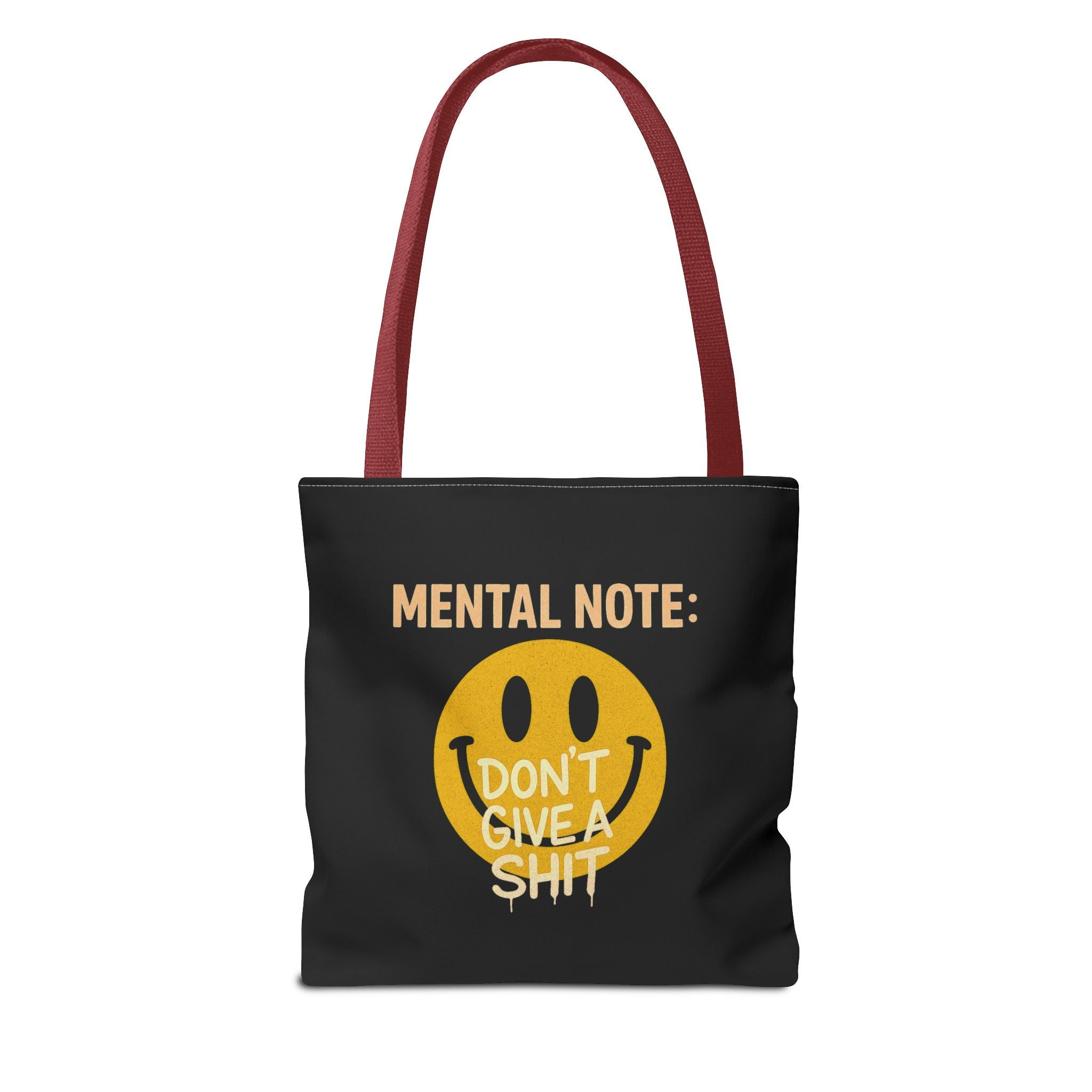 Smiley Face Tote Bag, Motivational Bag, Eco-Friendly Shopper, Gift for Friends, Everyday Use, Mental Note Design