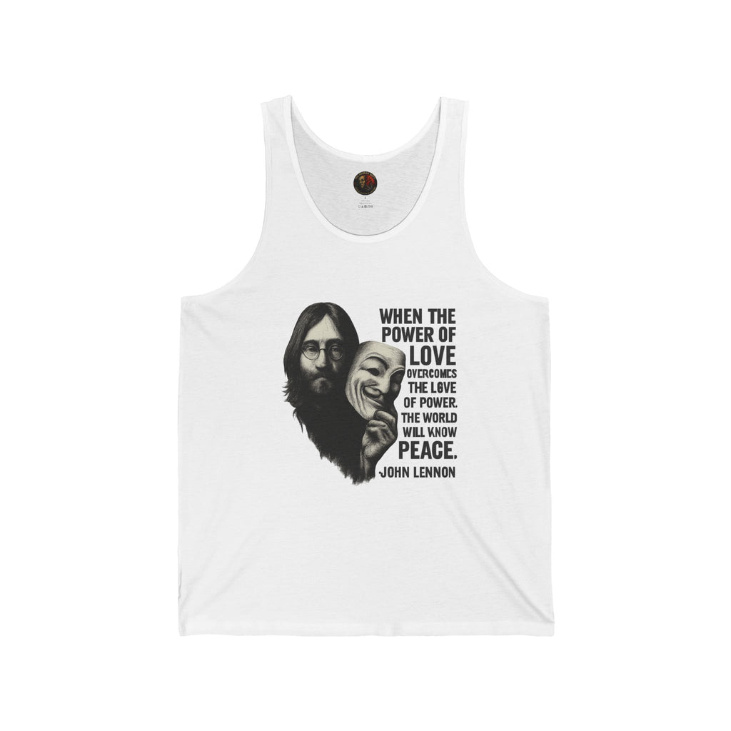 John Lennon Love Peace Tank Top, Unisex Jersey Tank, Music Lover Gift, Boho Style, Festival Outfit, Vintage Inspired Apparel