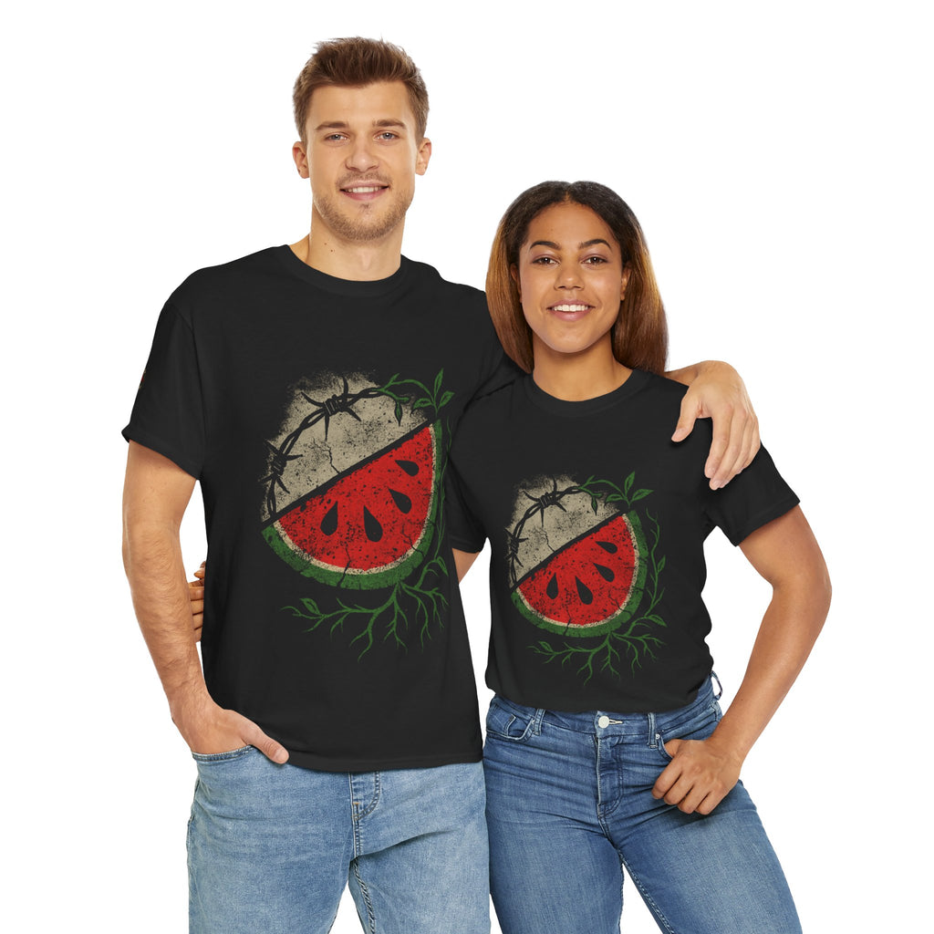 Watermelon Moon Free Pal, Unisex Heavy Cotton Tee - Trendy Graphic Shirt for Summer